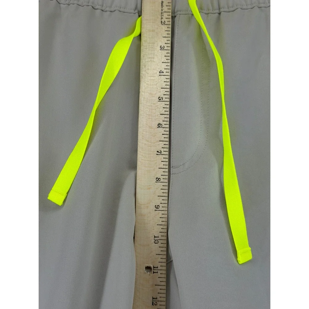 FIGS Tansen Jogger Scrub Pants Sand Beige Neon Yellow Drawstring 1000203 Mens S